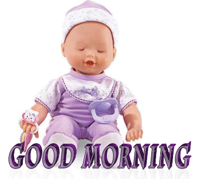 Good morning gif with doll