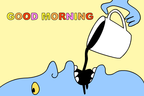 Good Morning GIF drinking coffee
